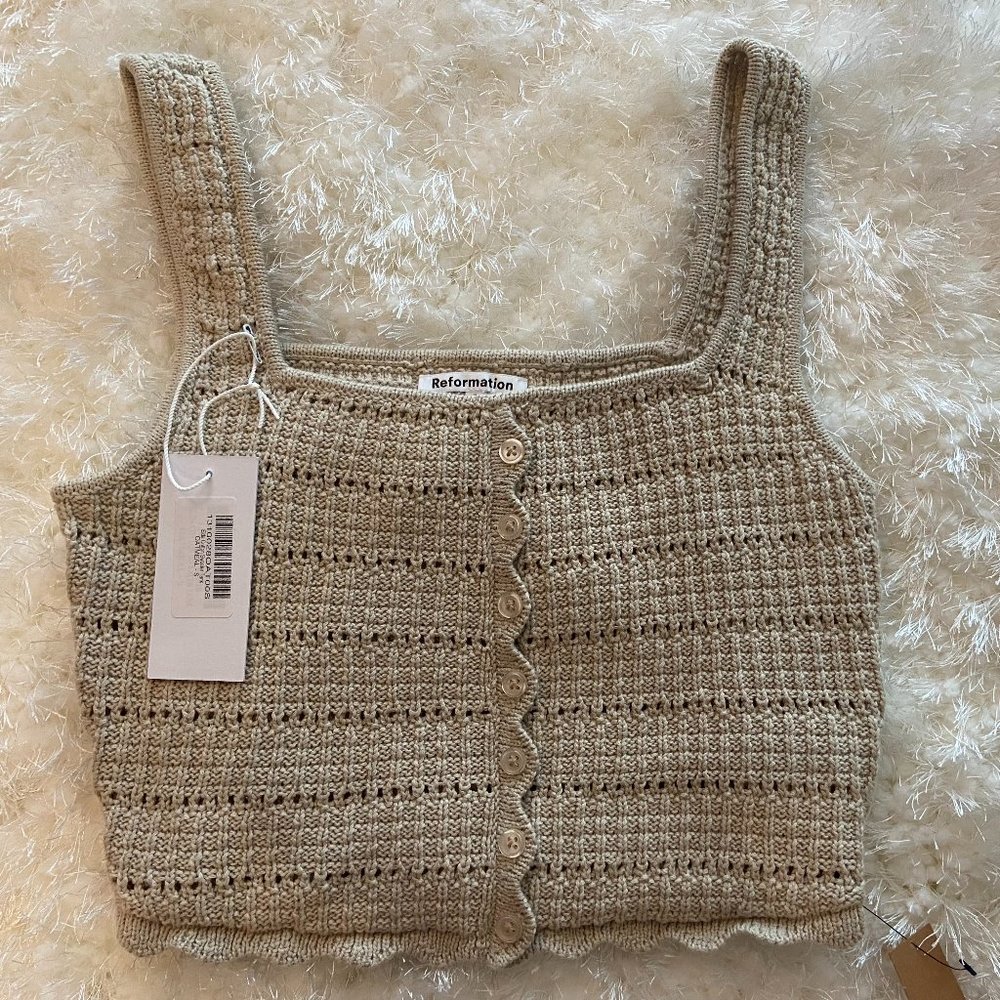 Reformation Elda Cotton Sweater Tank (NWT Small) - Picture 2 of 5
